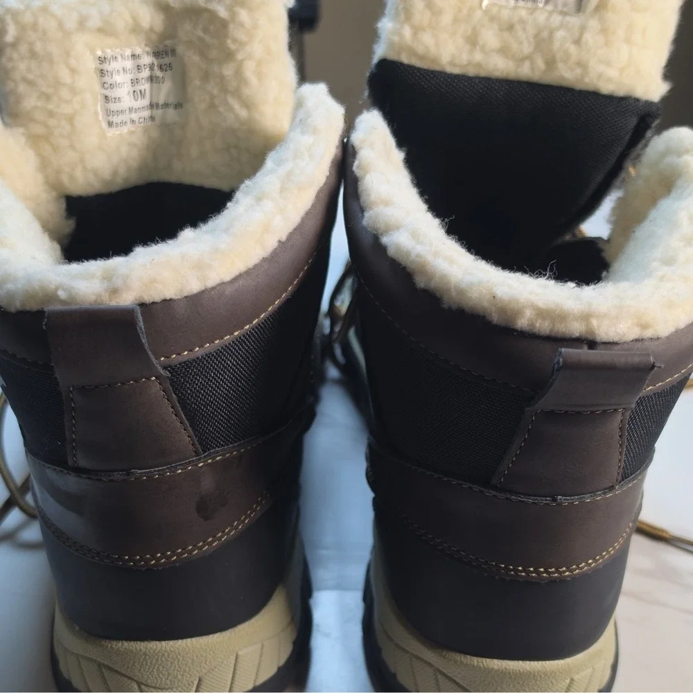 Beverly Hills Polo Club Men's Brown/Black Faux Fur Lined Snow Boots 10M